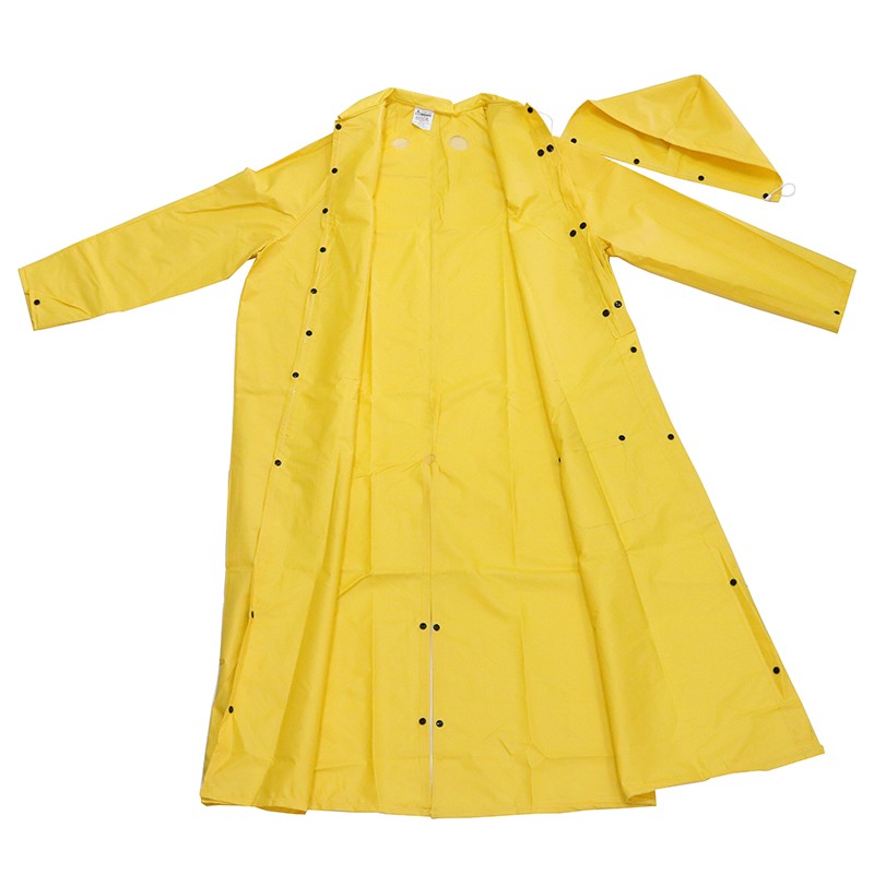 Yellow detachable hood water proof riding horse men PVC raincoats