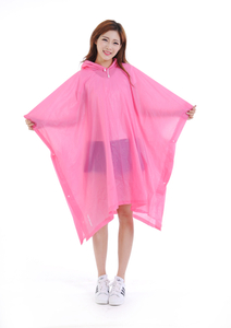 Pink Waterproof EVA Poncho Rain Cap for women