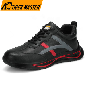 Microfiber Leather Rubber Sole Steel Toe Puncture Proof Safety Shoes Sneaker