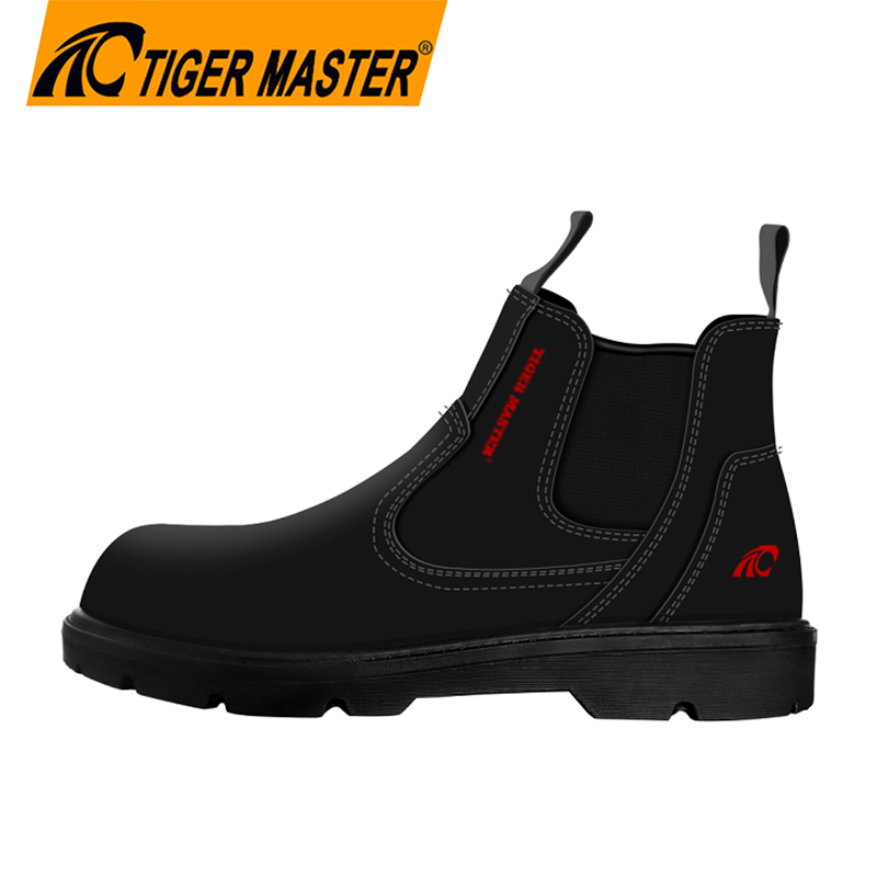 Black Nubuck Leather Pu Sole Steel Toe Anti Puncture Safety Shoes