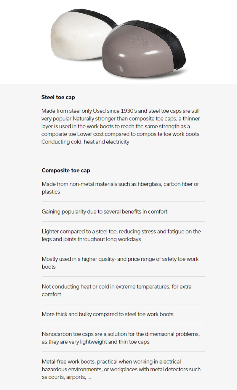 the difference between steel toe and composite toe