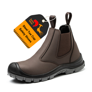 Anti Slip Leather Steel Toe Work Boots Safety Shoes without Lace