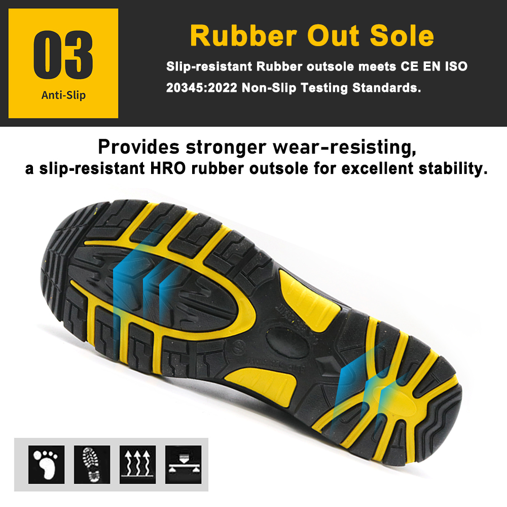 Steel Toe Anti Puncture Waterproof Oil Industry Safety Shoes Rubber Sole