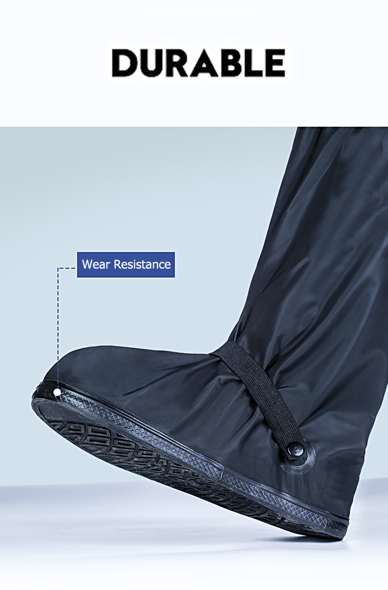 40 Cm Waterproof Motorcycle PVC Rain Boots Shoes Cover With Zipper