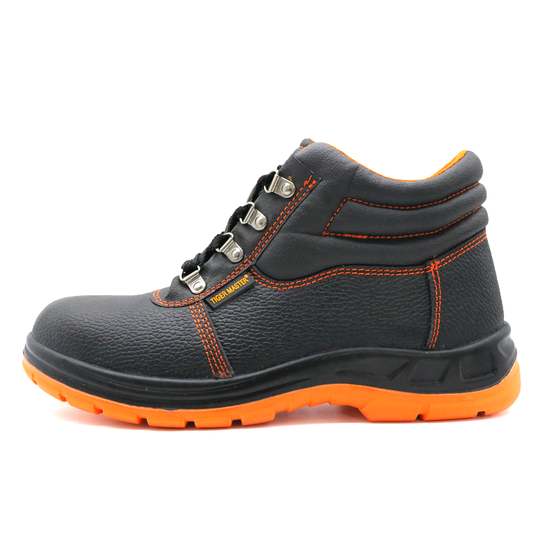 Cheap Black Leather Steel Toe Industrial Safety Shoes for Men