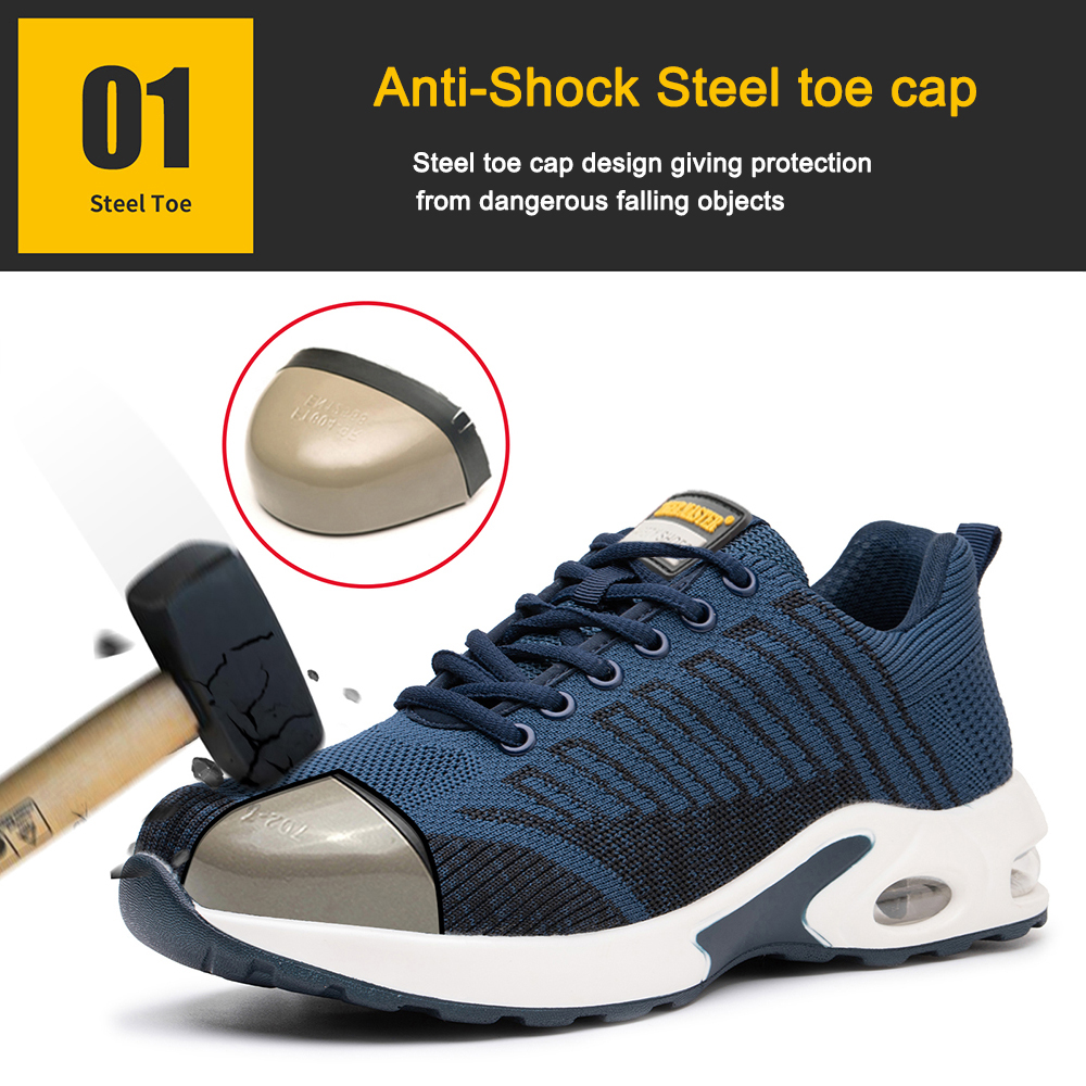 Shock Absorber PU Sole Steel Toe Fashion Safety Shoes Sports for Men