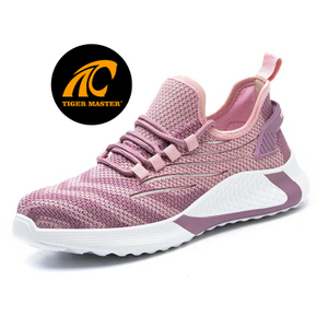 Anti Slip Fashionable Pink Safety Shoes for Women Steel Toe
