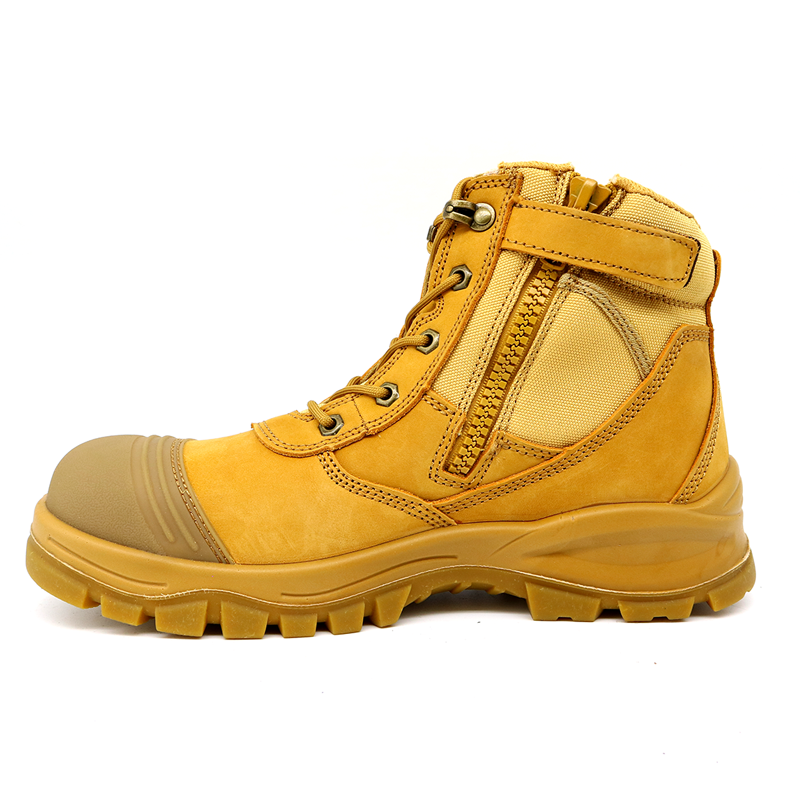 Nubuck Leather Safety Boots with Zipper