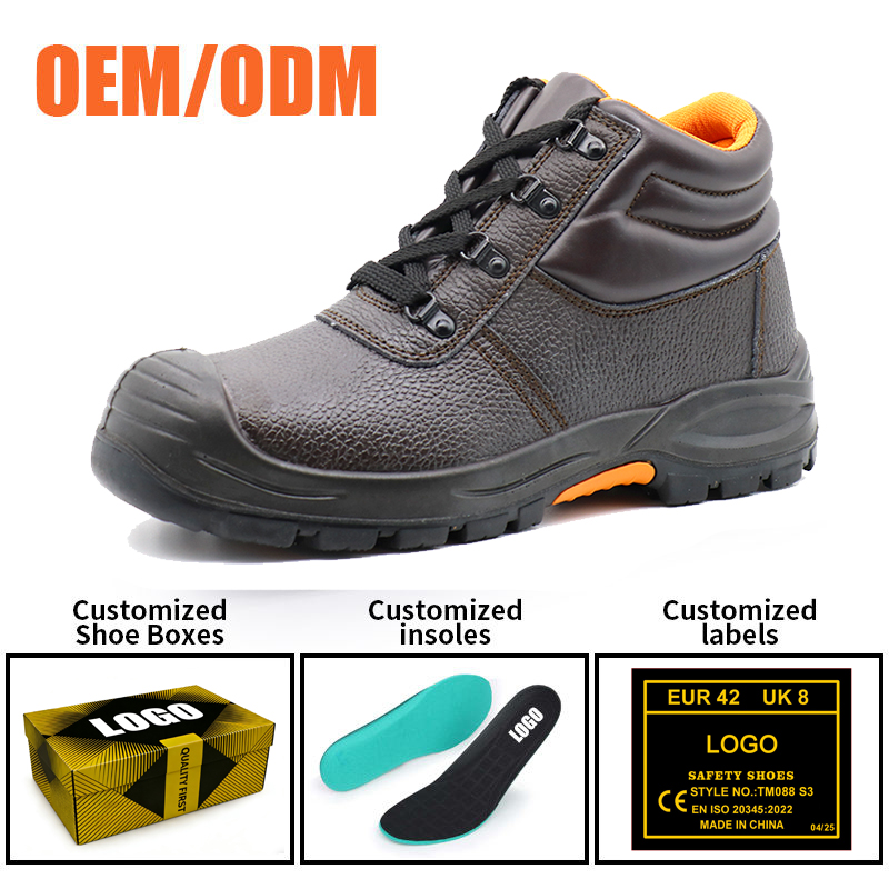 Steel Toe Leather Industrial Work Boots for Men