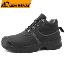 Steel Toe Men's Industrial Safety Shoes Black Leather