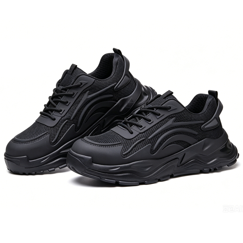 Non-slip Steel Toe Puncture Resistant Safety Shoes Black