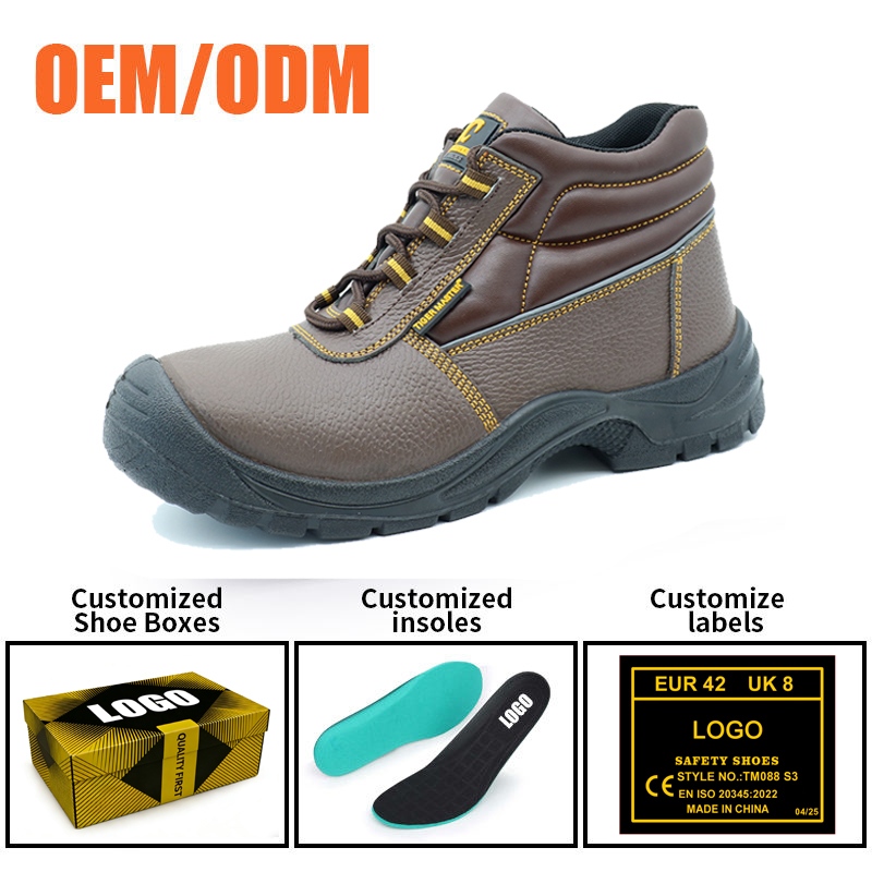 Steel Toe Puncture-proof Leather Construction Safety Boots for Men