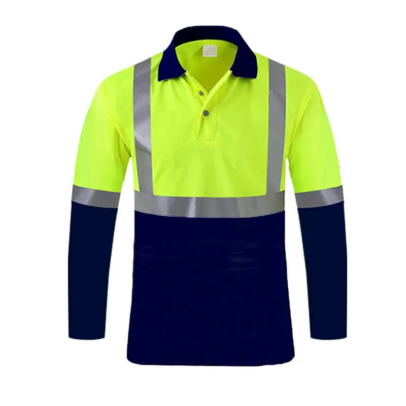 Long Sleeves Polyester High Visibility Reflective T-shirt for Workers