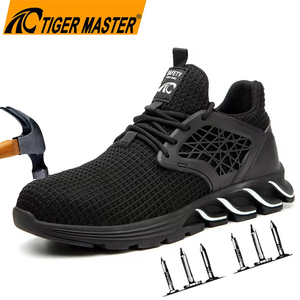 Black Comfortable Sport Safety Shoes with Steel Toe