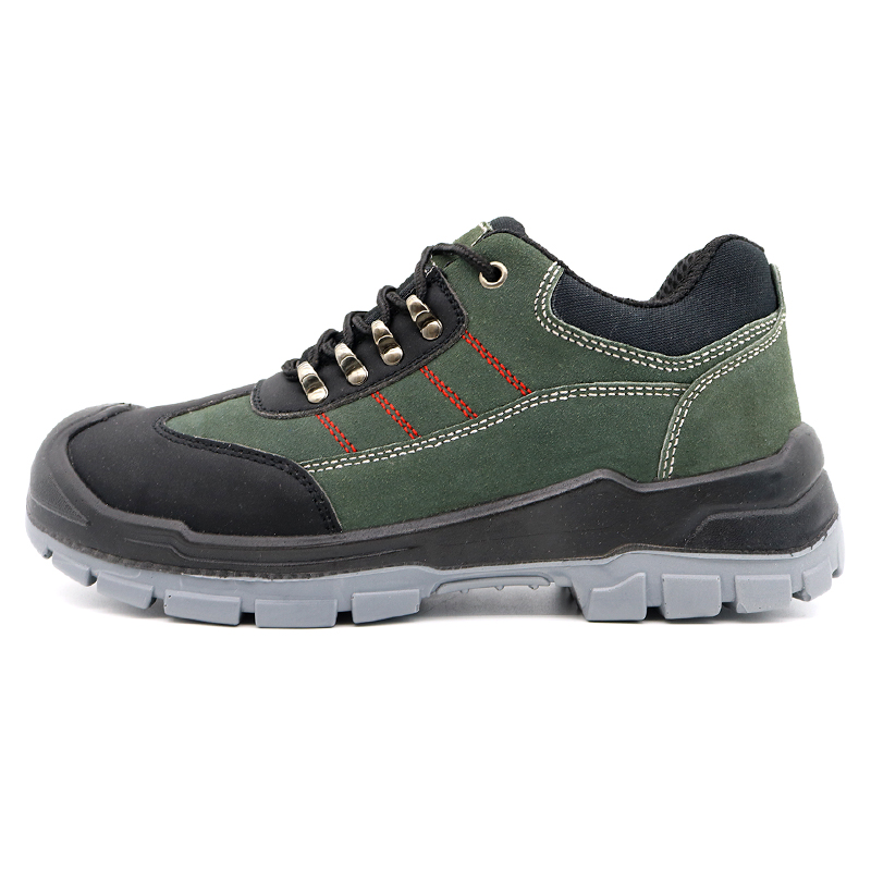 Green Suede Leather Anti-puncture Men Safety Shoes with Steel Toe