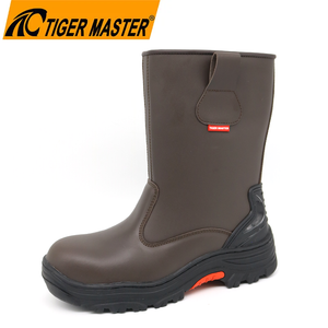Brown Leather Fiberglass Toe Welding Safety Boots for Welders