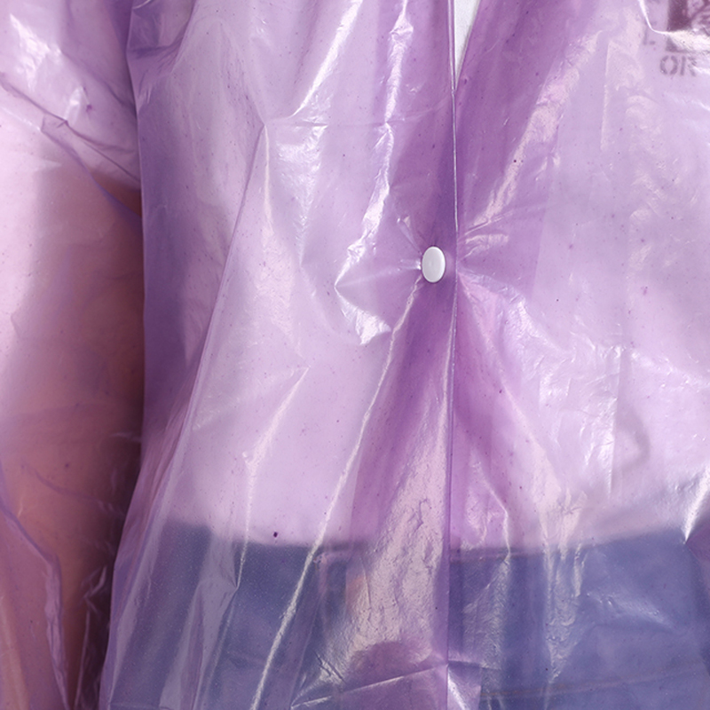 Waterproof Long Purple Disposable PE Raincoat for Women