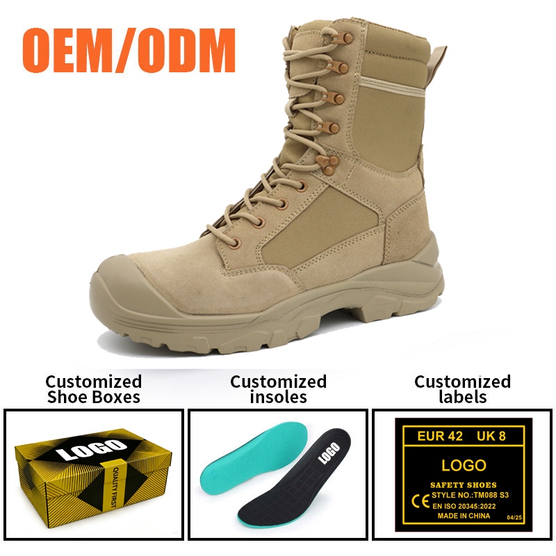 Non-slip Outdoor Tactical Desert Safety Boots with Steel Toe