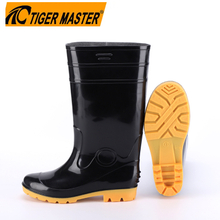 Anti-slip Black Shiny PVC Rain Boots Waterproof