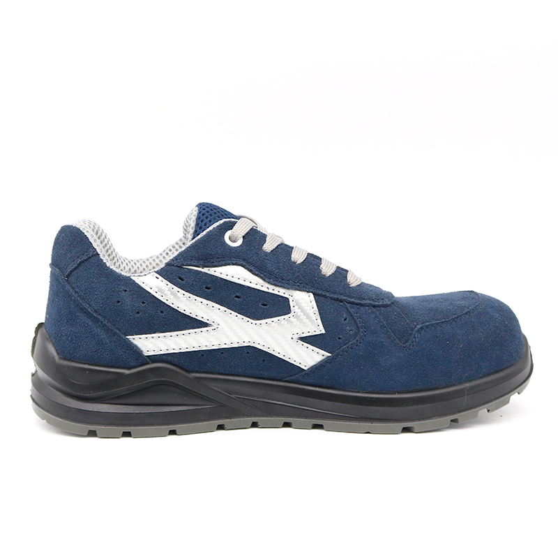 Fiberglass Toe Blue Suede Safety Shoes Sport Design