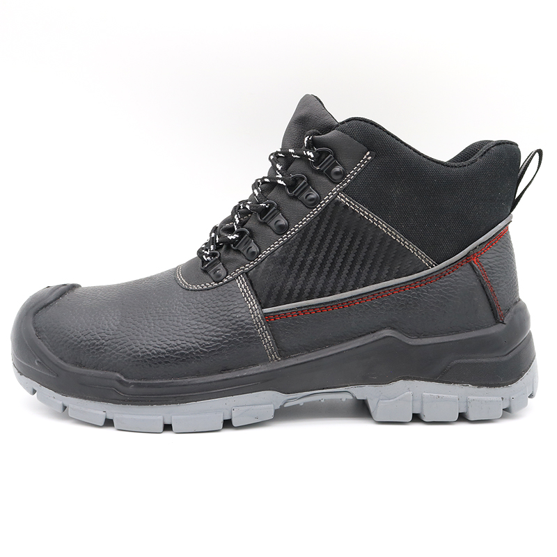Black Leather Steel Toe Industrial Safety Shoes for Men S3
