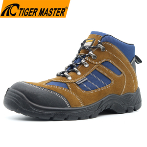 Steel Toe Steel Mid-sole Suede Safety Shoes Brown