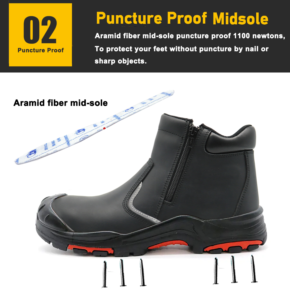 PU Rubber Sole Safety Shoes with Fiberglass Toe