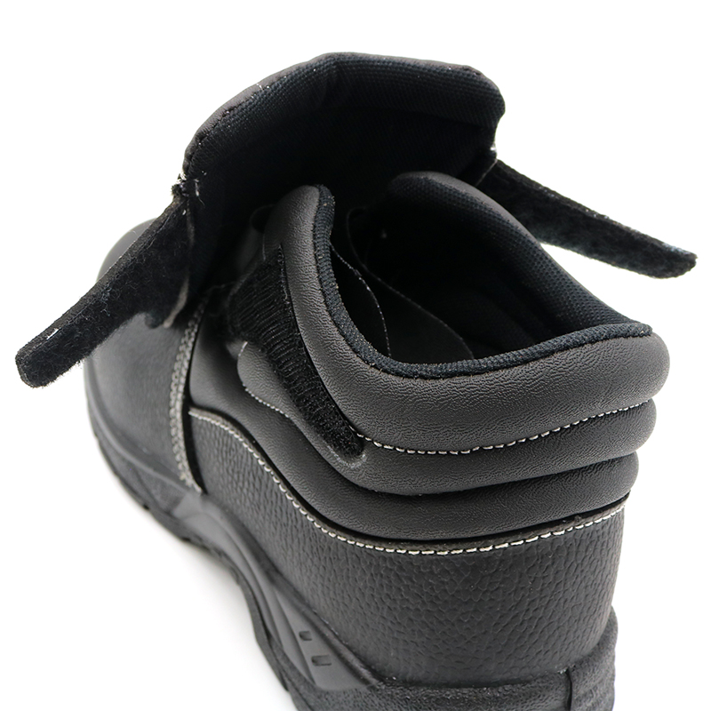 Black Leather Welding Safety Shoes with Steel Toe for Steel Industry