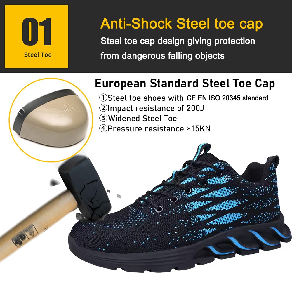 Lightweight Comfortable Sport Safety Shoes with Steel Toe