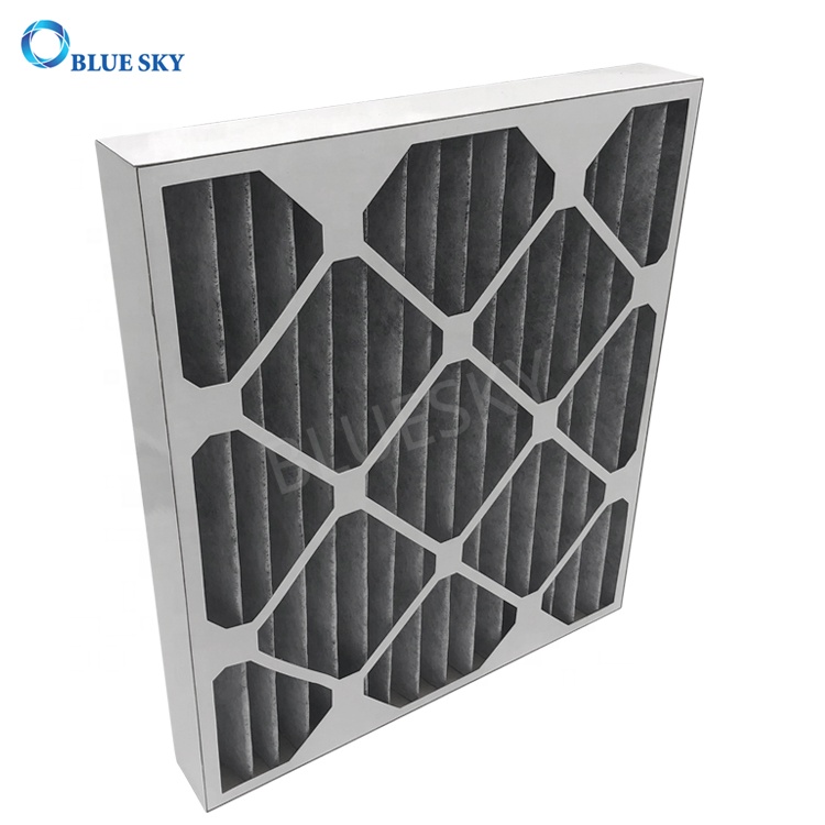 Filtros de aire de horno de CA de carbono plisados ​​Merv 8 de alta eficiencia de tamaño personalizado 15,4*13,2*1,8 pulgadas 
