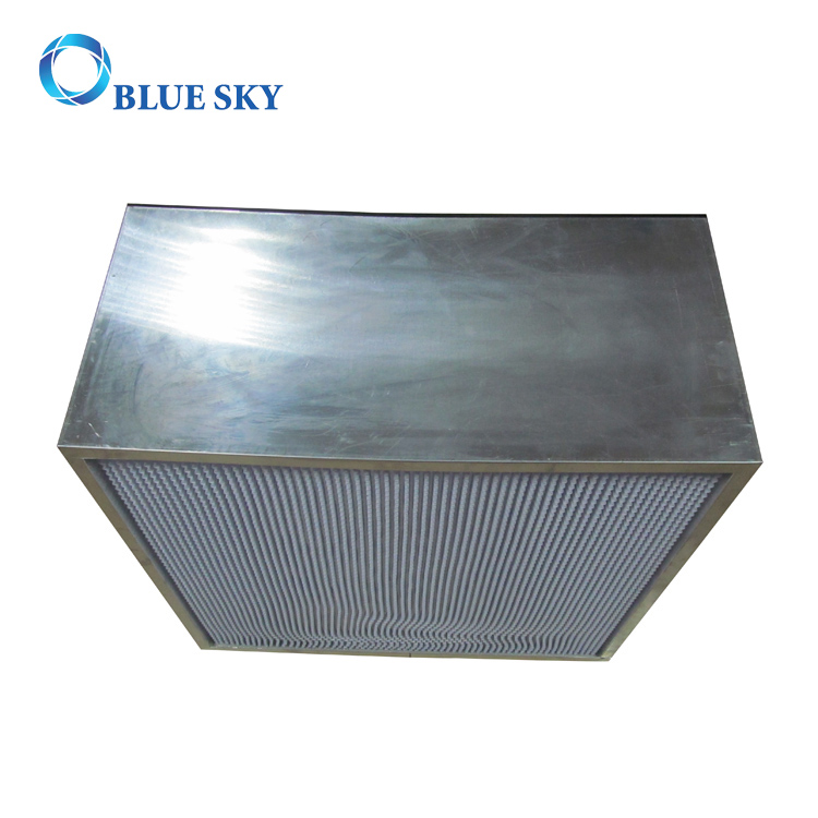 605 * 605 * 292 mm Marco de aluminio Plisado profundo H13 Filtro de aire de caja HEPA