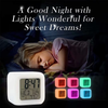 LED Digital Alarm Clock Mini Desk Cube Clock with Colorful Lights And Multiple Modes Multifunctional Luminous Desk Clock Office