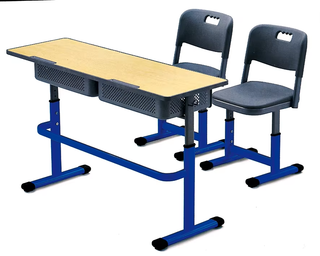 Factory Cheap Modern School Furniture MDF Board Detachable Double Student Desk and Chair