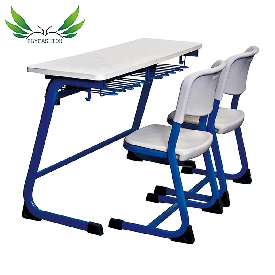 Wholesale Cheap Wooden High Quality School Furniture Triple Seats Student Desk and Chair