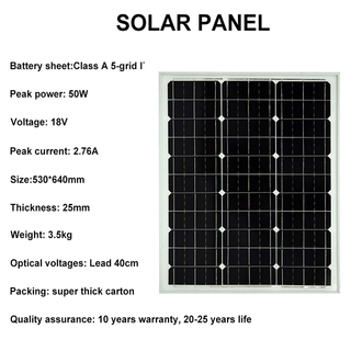 Sistema de montaje solar Panel solar 50W 