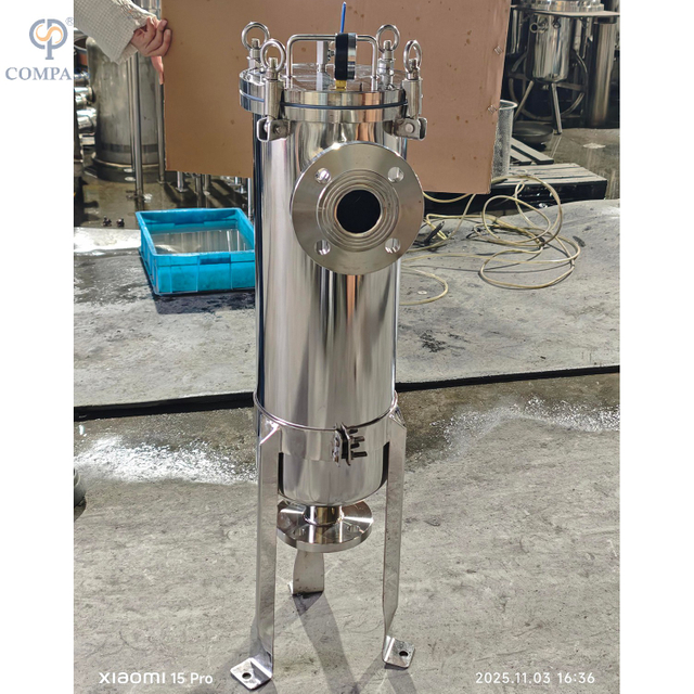 Гигиенический боковой рукавный фильтр из нержавеющей стали SS304 с пластинчатой ​​крышкой