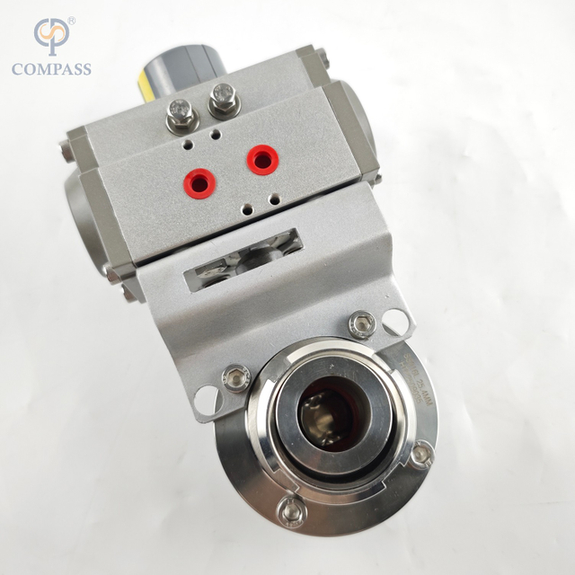 КЛАПАН-БАБОЧКА С ПНЕВМАТИЧЕСКИМ ПРИВОДОМ SS316L ПИЩЕВОЙ SMS МУЖЧИНА/ЖЕНЩИНА С ПНЕВМАТИЧЕСКИМ ПРИВОДОМ