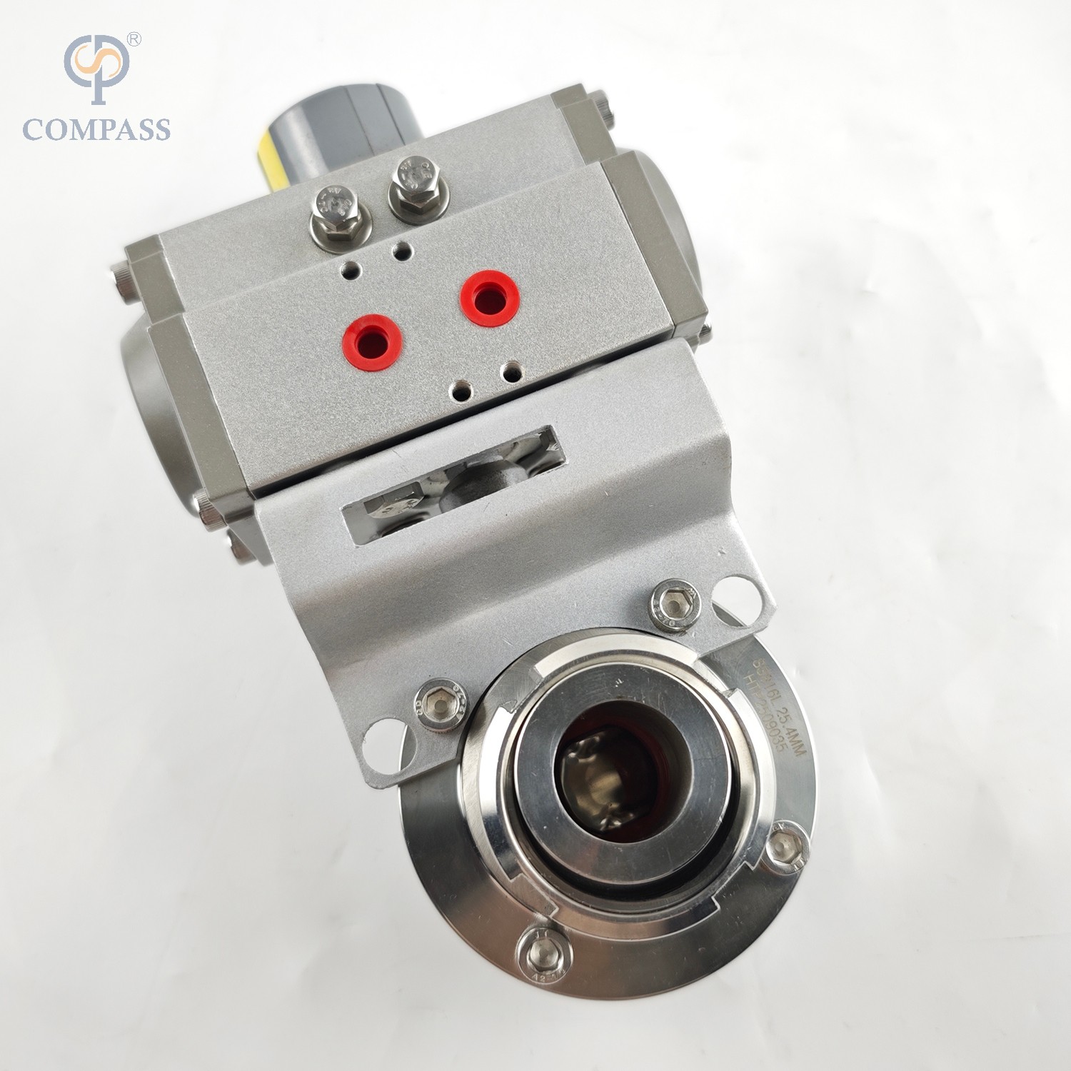 КЛАПАН-БАБОЧКА С ПНЕВМАТИЧЕСКИМ ПРИВОДОМ SS316L ПИЩЕВОЙ SMS МУЖЧИНА/ЖЕНЩИНА С ПНЕВМАТИЧЕСКИМ ПРИВОДОМ