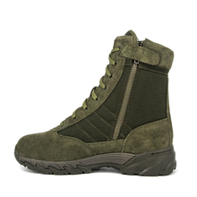 Botas safari de piel con cremallera táctica verde oliva 7254