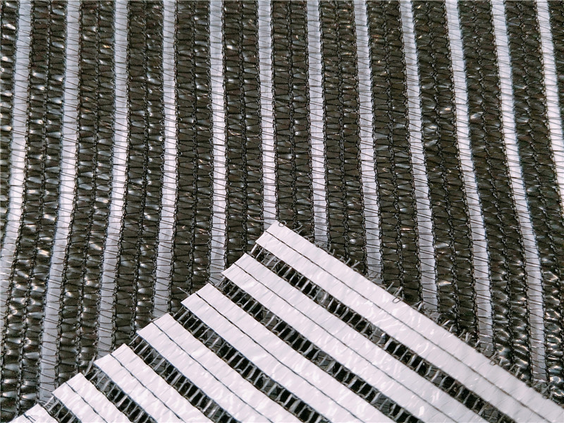 Tejido HDPE Blanco y negro Papel de aluminio Control solar Red de sombra