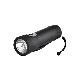 0.5W LED Plastic Hand Crank Flashlight with USB Port for Recharge