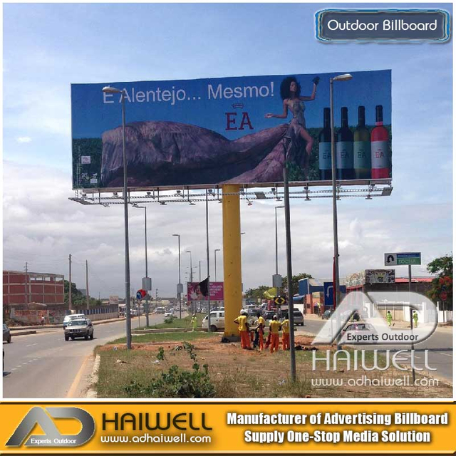 Estructura lateral doble de la cartelera de publicidad al aire libre del metal de la columna