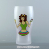 yayun 2019 trendy sandblasted drinking glass tumbler with decal logo