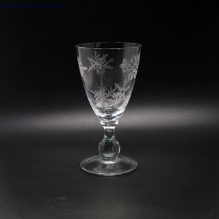  clear drinking glass cup with sandblasted pattern
