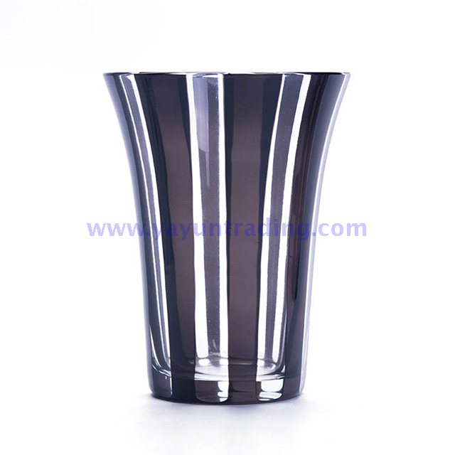 horn shape and vertical stripe colorful drinking glass tumbler