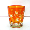 10cm empty green and amber recycled glass candle jar with lids