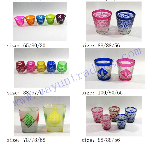 hand cut glass tea cup