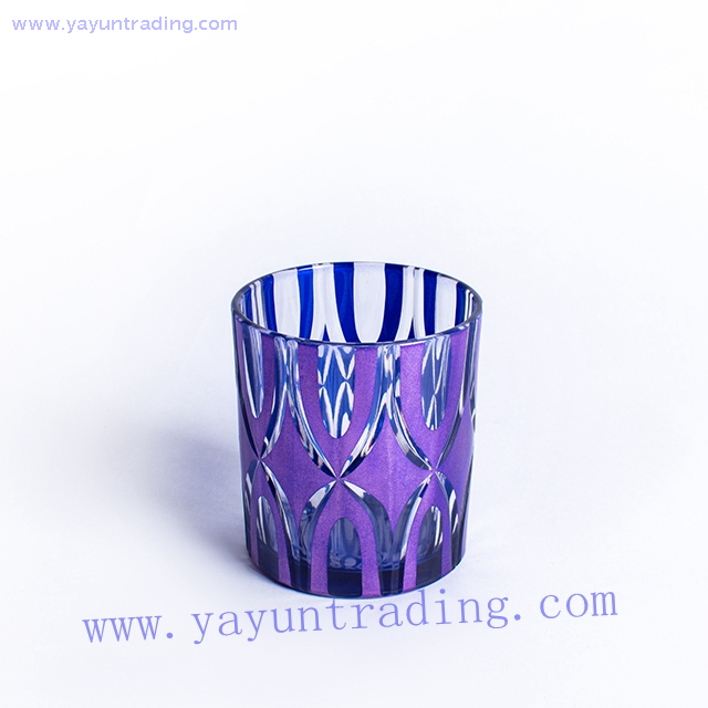 violet glass candle vessel