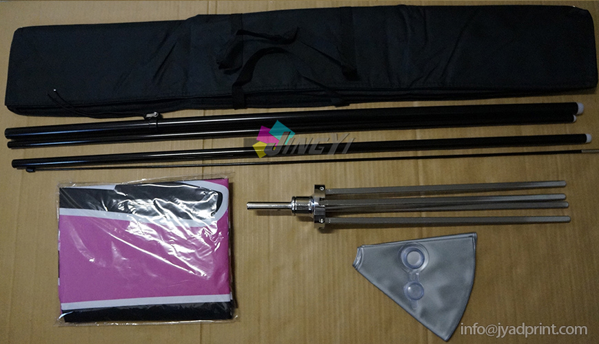 Flags + Pole + Heavy duty Cross Base + Water Bag