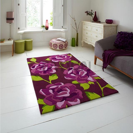 160×230 cm Contemporary Purple Area Rug Handmade Acrylic Carpet